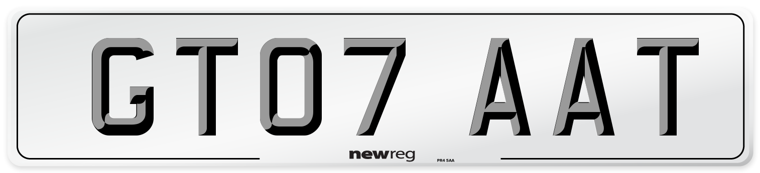GT07 AAT Number Plate from New Reg
